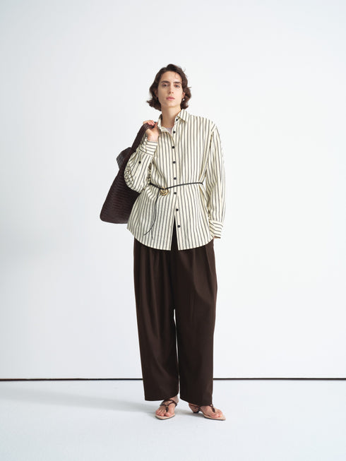 Pleated Wide-Leg Trousers