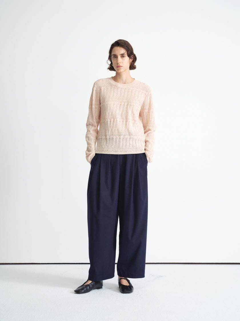 Pleated Wide-Leg Trousers