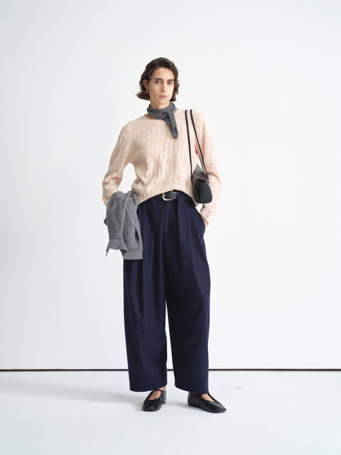 Textured Knit Crewneck Sweater