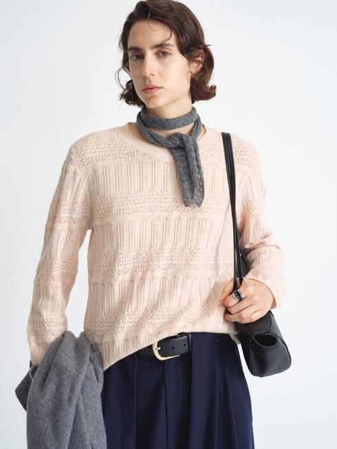 Textured Knit Crewneck Sweater