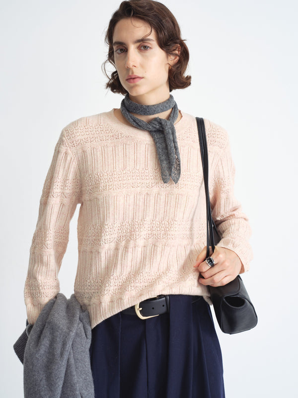 Textured Knit Crewneck Sweater