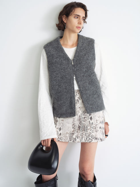 Wool Blend Zip Vest