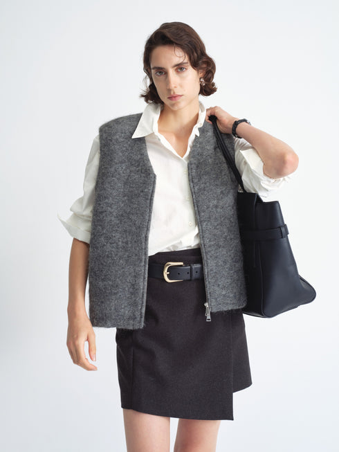 Wool Blend Zip Vest