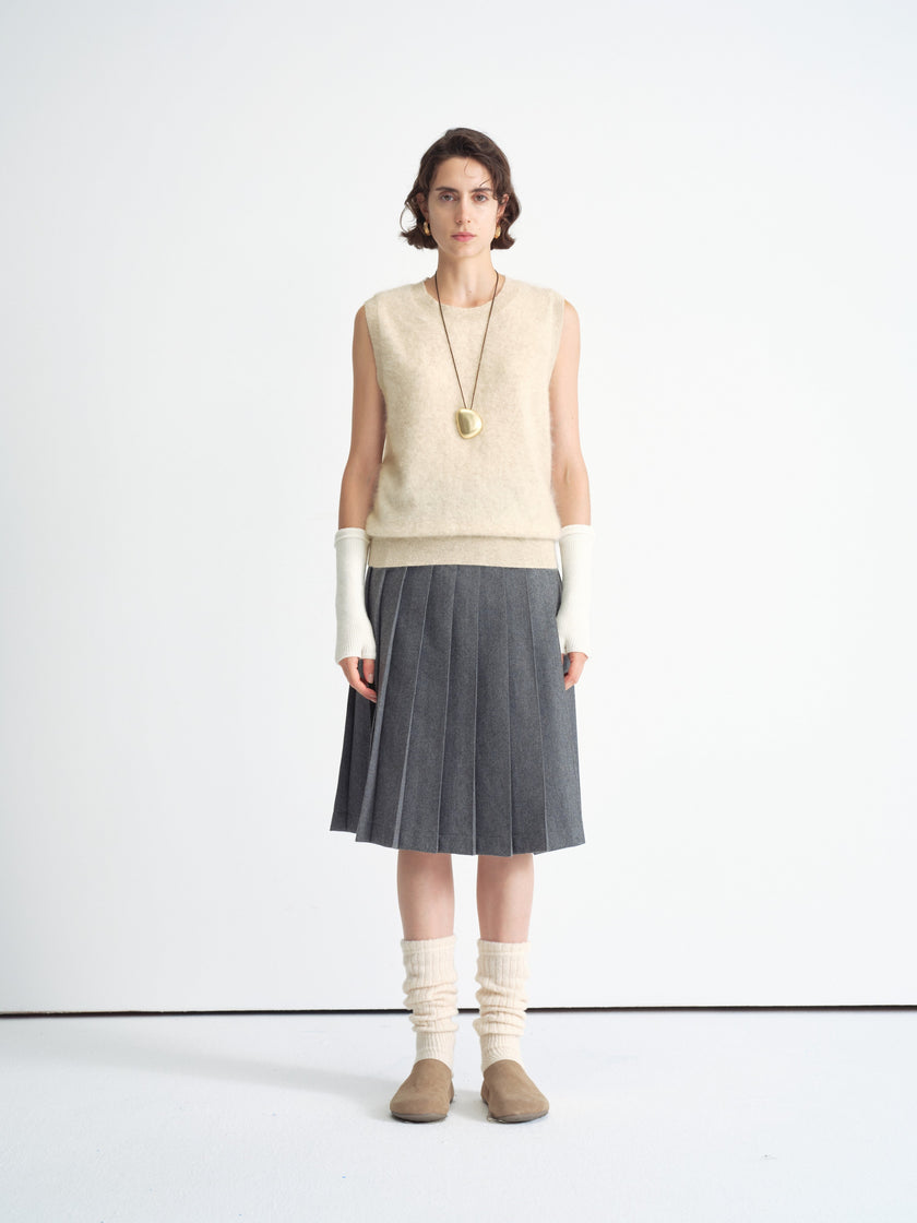 Wool Blend Sleeveless Vest