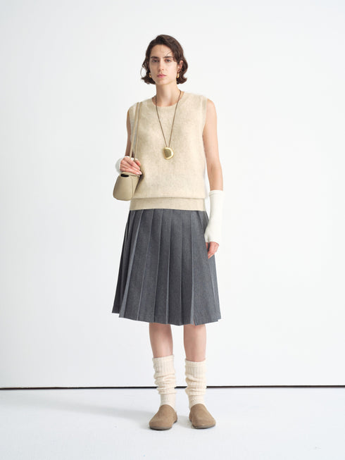 Wool Blend Sleeveless Vest