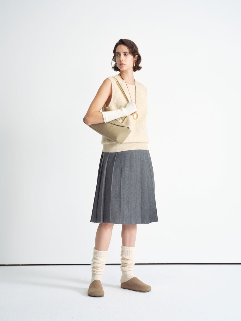 Wool Blend Sleeveless Vest
