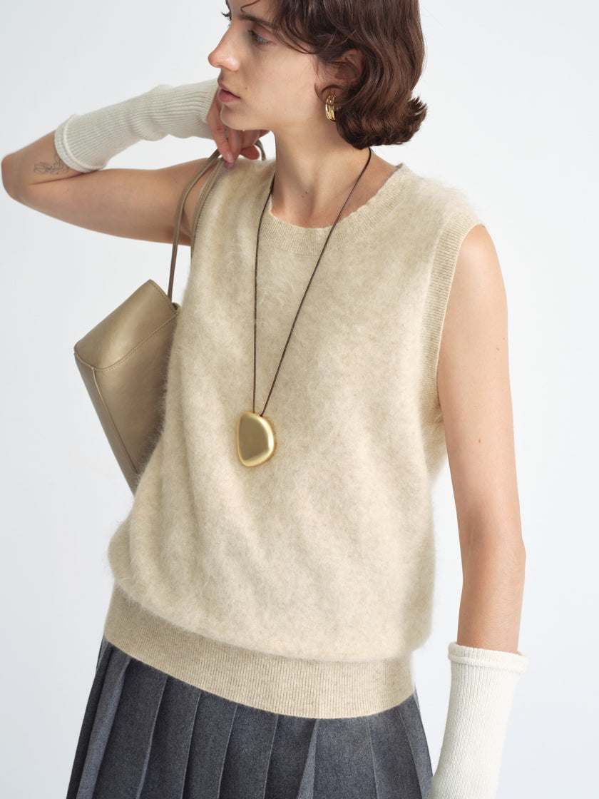 Wool Blend Sleeveless Vest