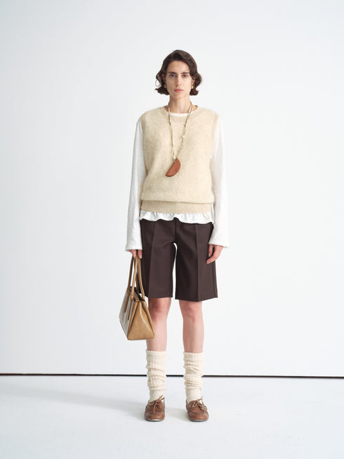 Wool Blend Sleeveless Vest