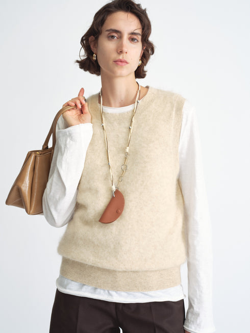 Wool Blend Sleeveless Vest