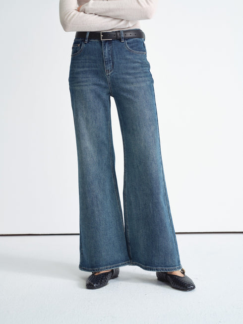 Wide-Leg Denim Jeans