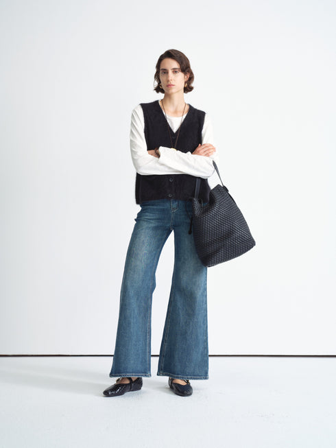 Wide-Leg Denim Jeans