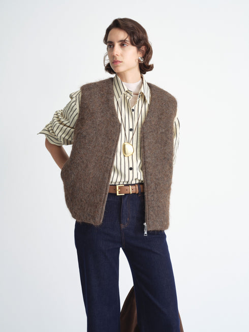 Wool Blend Zip Vest