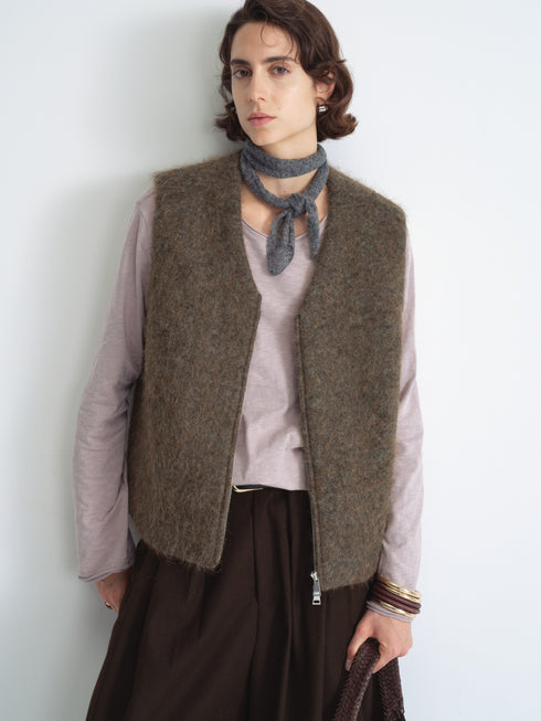 Wool Blend Zip Vest