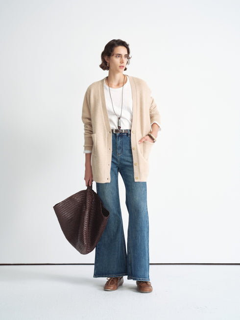 Wool Blend Relaxed Cardigan