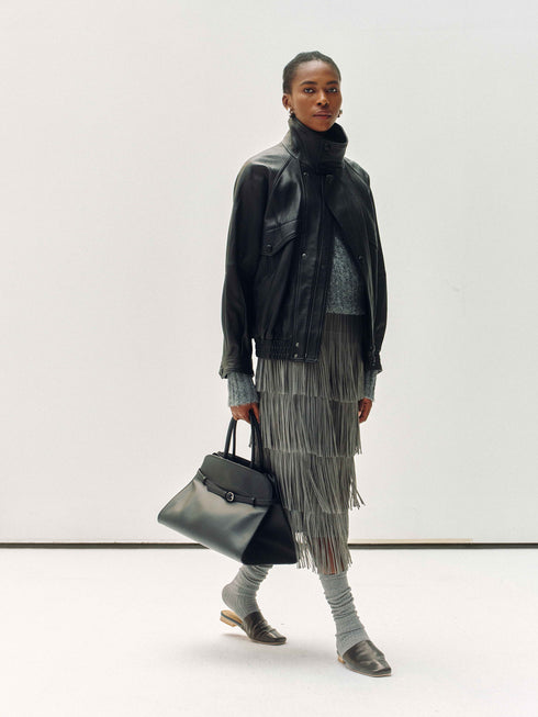 High-Neck New Zealand Leather Jacket