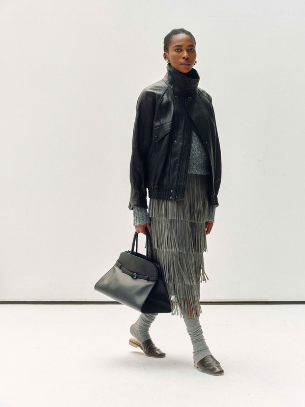 High-Neck New Zealand Leather Jacket