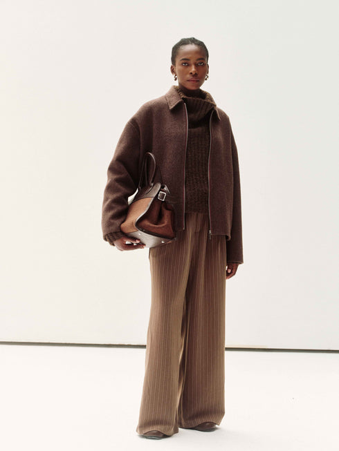 Minimaliste Veste en Laine zippée