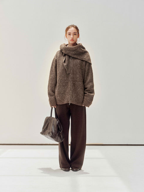 Granule Zip-Up Cardigan & Scarf