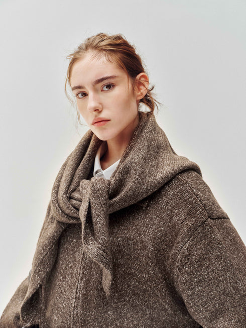 Granule Zip-Up Cardigan & Scarf