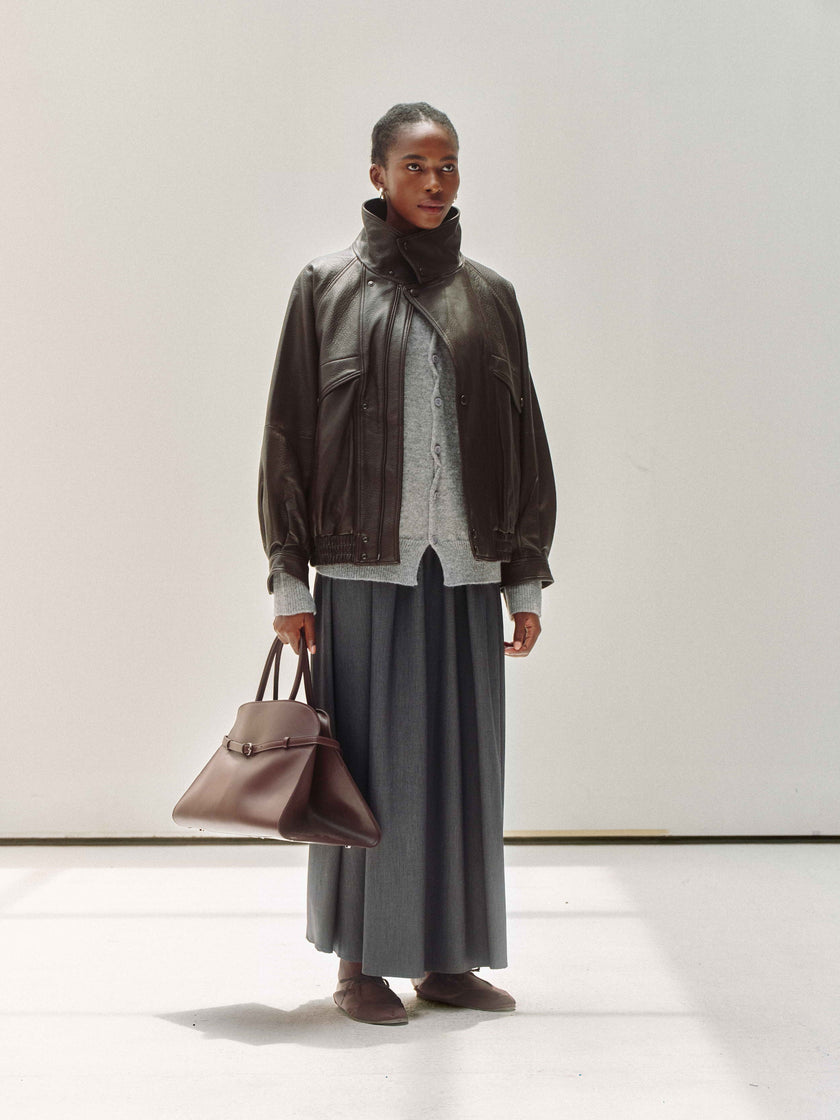 High-Neck New Zealand Leather Jacket