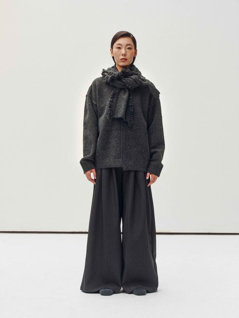 Franges Cardigan enveloppant & Écharpe