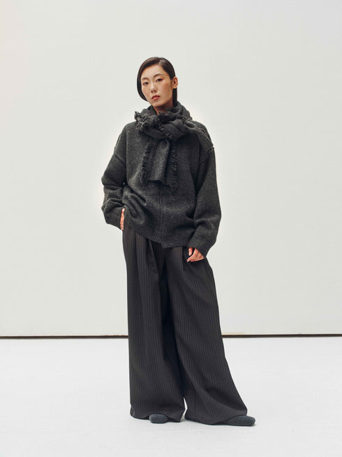 Franges Cardigan enveloppant & Écharpe