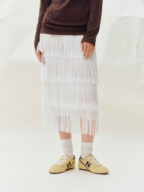 Jupe à franges en cascade