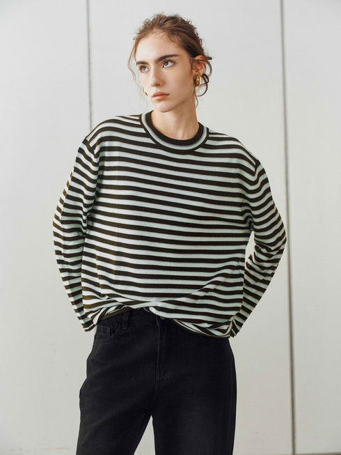 Minimaliste Rayures Manches Longues