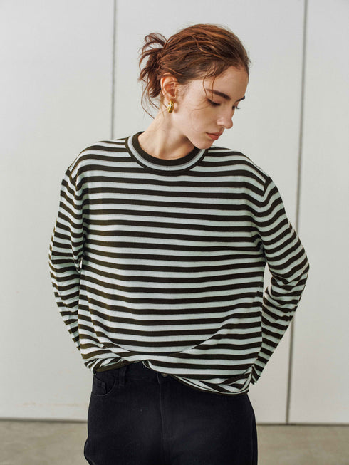 Minimaliste Rayures Manches Longues