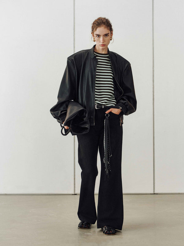 Shadow Fade Wide Jeans - Black