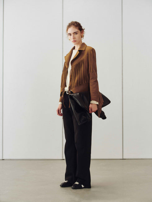 Veste en daim à franges