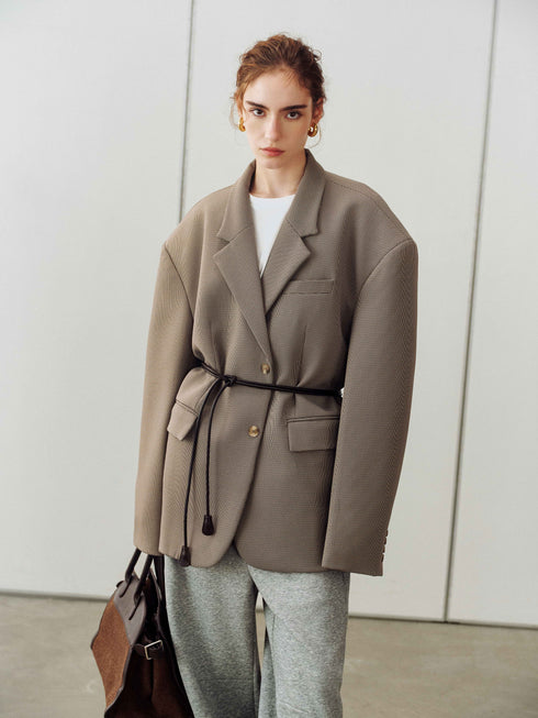 Linear Faux Leather Belt