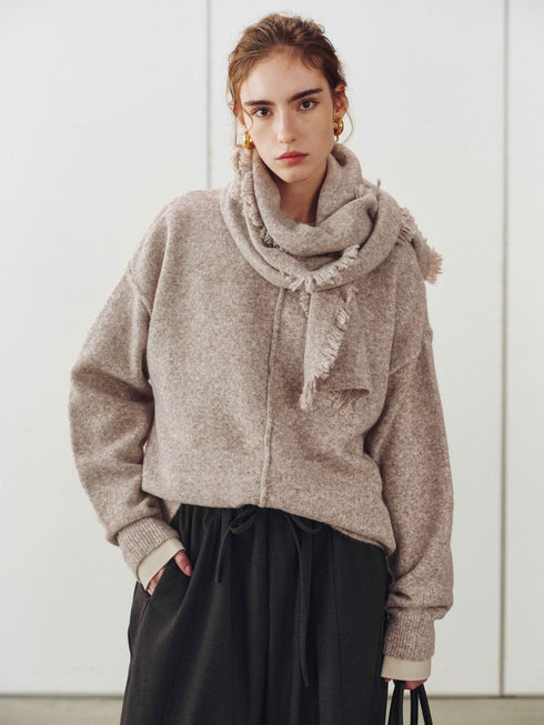 Franges Cardigan enveloppant & Écharpe