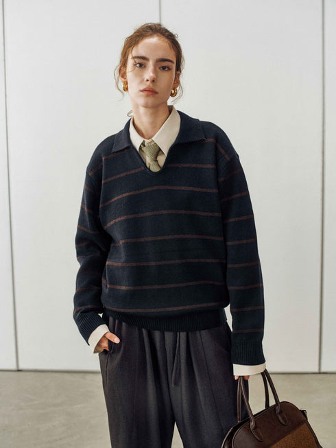 Kaelen Wool Polo Sweater