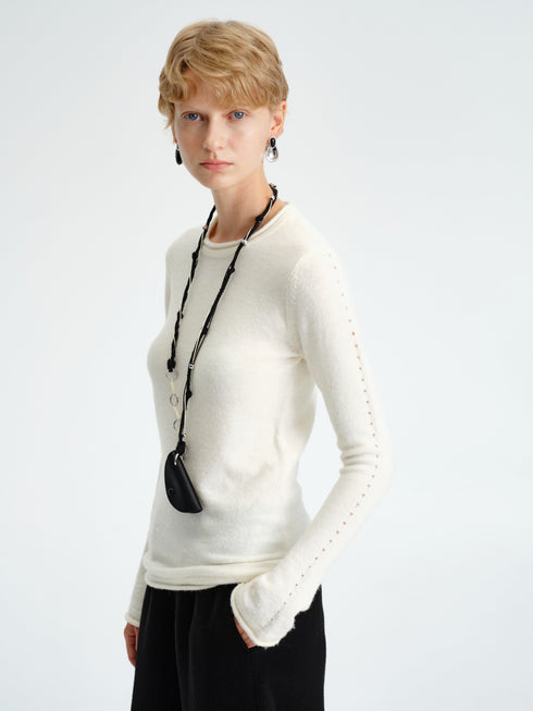 Textured Flare-Sleeve Knit Top