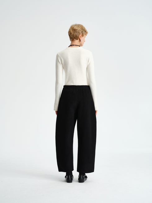 Textured Flare-Sleeve Knit Top