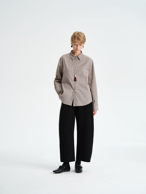 Wool Banana-Leg Cropped Pants