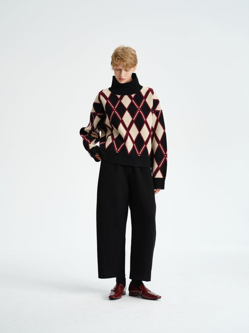 Argyle Wool Turtleneck