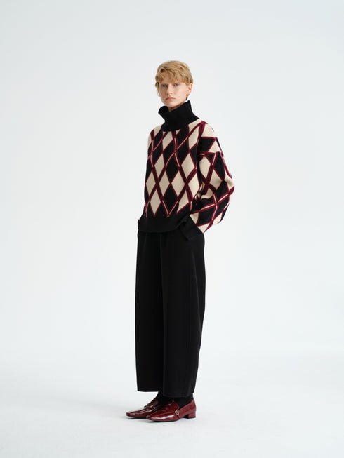 Argyle Wool Turtleneck