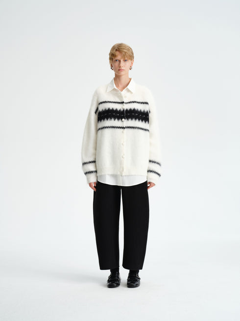 Fair Isle Mohair Wool Cardigan
