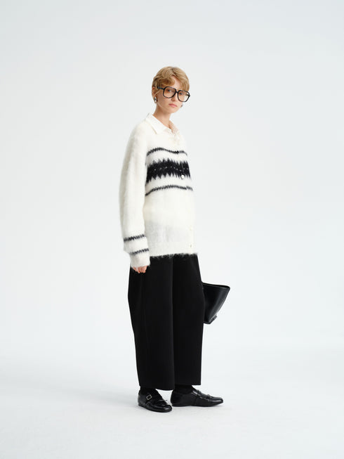 Fair Isle Mohair Wool Cardigan