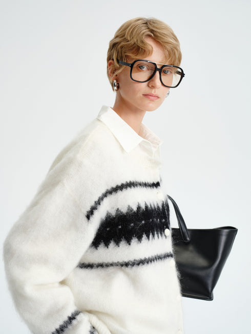 Fair Isle Mohair Wool Cardigan