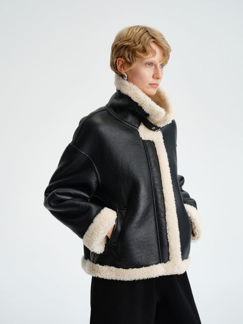 PU Leather & Wool Jacket