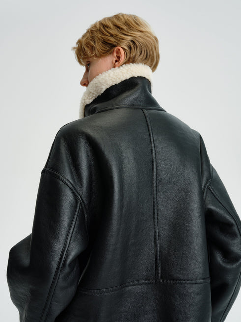 PU Leather & Wool Jacket