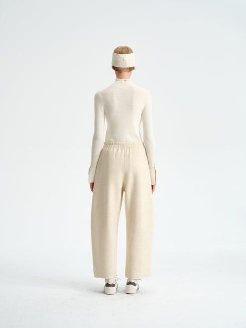 Wool Banana-Leg Cropped Pants