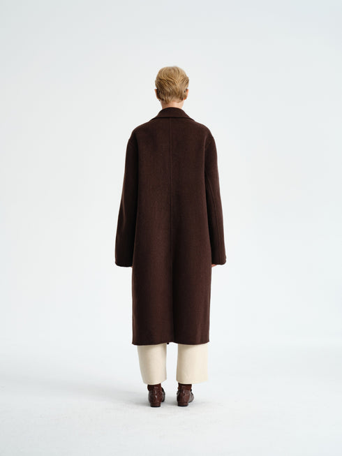 Double-Faced Wool–Camel Cape Coat