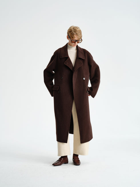 Double-Faced Wool–Camel Cape Coat