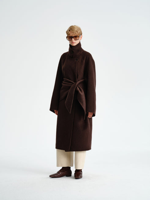 Double-Faced Wool–Camel Cape Coat