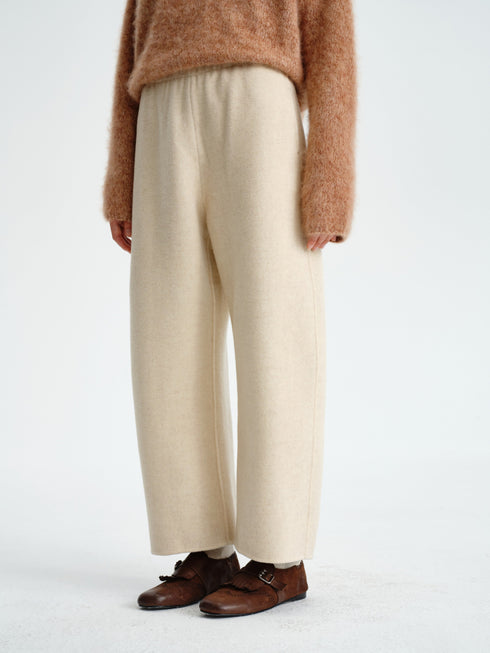 Wool Banana-Leg Cropped Pants