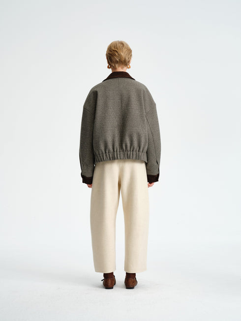 Houndstooth Short Down Jacket